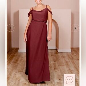 Revelry Sienna Chiffon Bridesmaid Dress Size 10 Cabernet